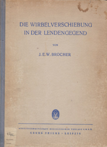 J. E. W. Brocher - Die Wirbelverschiebung in der Lendengegend