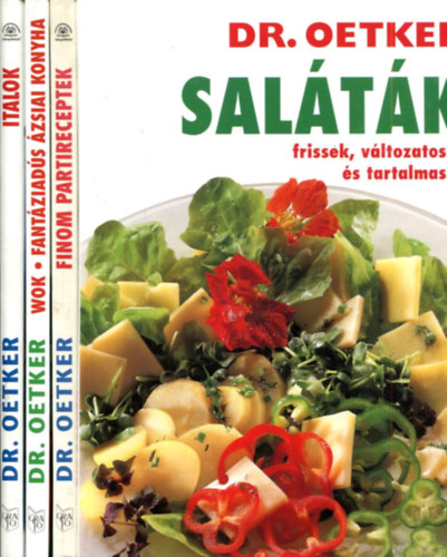 T�bb szerz� - 4 db Dr. Oetker k�tet: Sal�t�k - Finom partireceptek - Wok - Italok alkohollal �s alkohol n�lk�l