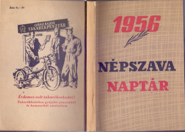 Baktai Ferenc s Vrkonyi Istvn  (szerk.) - Npszava Naptr 1956 (Fotkkal, Pogny Sndor s Kchler Vilmos rajzaival)