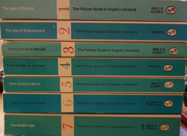 Penguin Books - The Pelican Guide to English Literature 1-7.