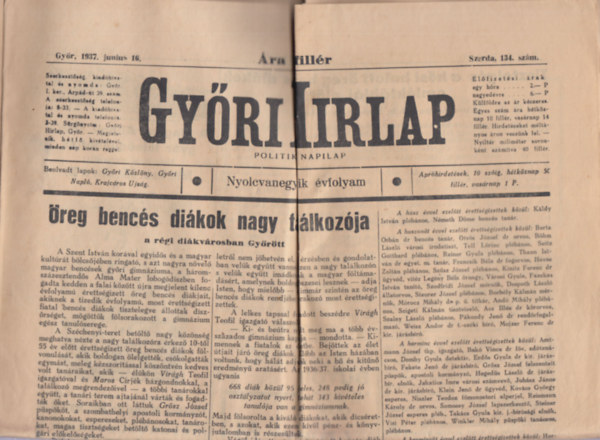 27 db. magyar napilap az 1920-30-as vekbl