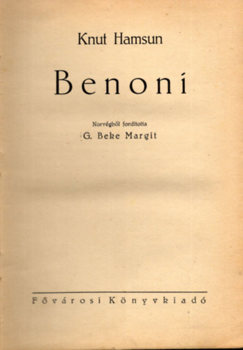 Knut Hamsun - Benon