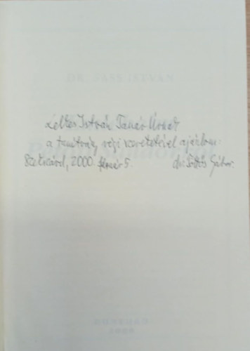 Dr. Sass Istv�n - Eml�keim Pet�fi S�ndorr�l (dedik�lt)