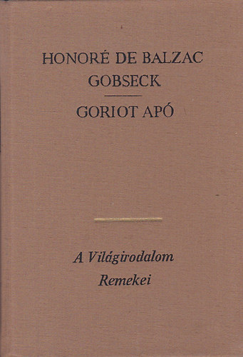 Honor de Balzac - Gobseck - Goriot ap