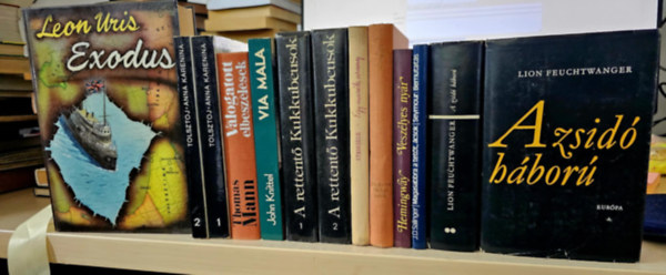 Lev Tolsztoj, Thomas Mann, John Knittel, John Steinbeck, Charles Dickens, J. D. Salinger, Ernest Hemingway, Lion Feuchtwagner Leon Uris - 10db vilgirodalmi m, KNYVMENT AJNLAT: Exodus+ Anna Karenina I-II+ Mann elbeszlsek+ Via mala+ A rettent Kukkubeusok I-II+ Egy mark arany+ Nehz idk+ Veszlyes nyr+ A zsid hbor I-II+ Magasabbra a tett csok - Seymour: B