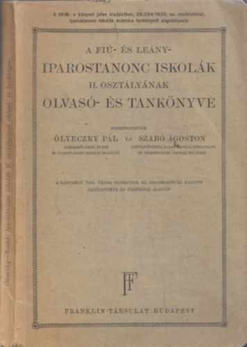 Szab goston lveczky Pl - A fi- s leny-iparostanonc iskolk II. osztlynak olvas- s tanknyve
