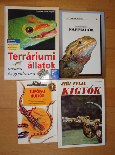 Jiri Felix, N�meth L�szl�, Thomas van Kampen - 4 k�nyv a h�ll�kr�l: Eur�pai h�ll�k, K�gy�k, Napim�d�k, Terr�riumi �llatok