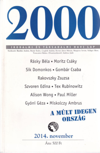 2000 Irodalmi és Társadalmi Havi Lap - 2014. november