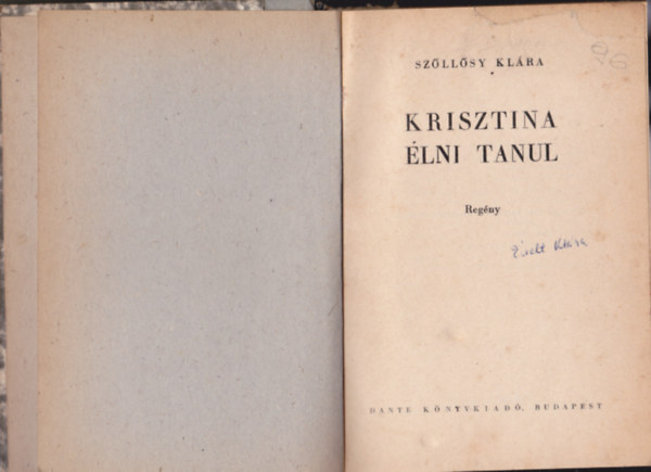 Szllsy Klra - Krisztina lni tanul