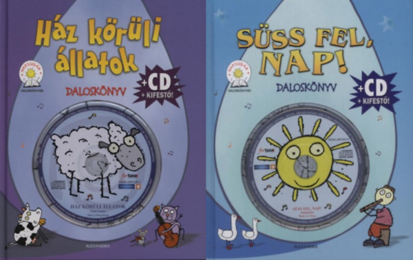 2 db Dalosknyv: Hz krli llatok -  Dalosknyv (CD+kifest) + Sss fel, Nap! - Dalosknyv (CD+kifest)