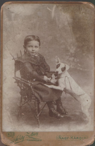 Huszthy Zoltn: Gyermek kutyval (10,5x16 cm) (kabinetfot)