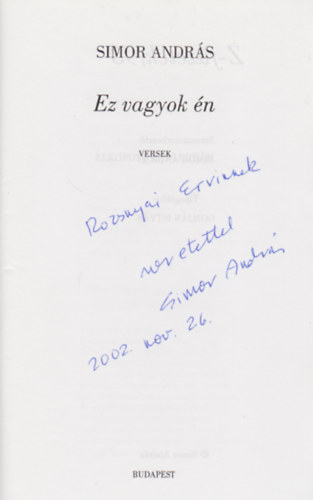 Simor Andr�s - Ez vagyok �n -Z-f�zetek/93 (Dedik�lt)