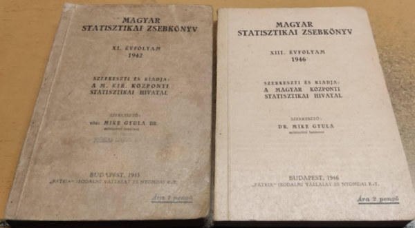 Mike Gyula dr.  (szerk.) - 2 db Magyar statisztikai zsebk�nyv