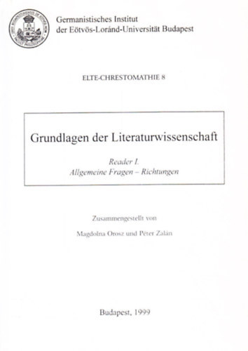 Orosz M.-Zaln P. - Grundlagen der literaturwissenschaft I.