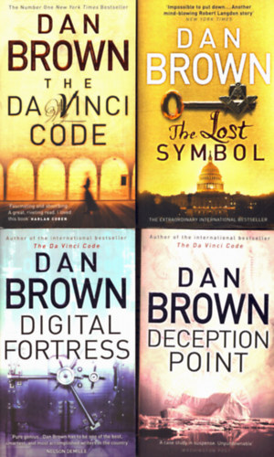 Dan Brown - 4 db Dan Brown: The lost symbol+ The Da Vinci code+ Deception point+ Digital fortress