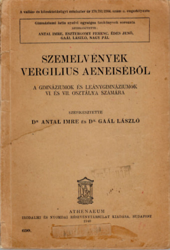 Szemelv�nyek P. Vergilius Maro Aeneis�b�l