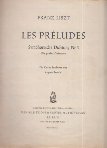 Franz Liszt - Les pr�ludes - Symphonische Distung Nr.3