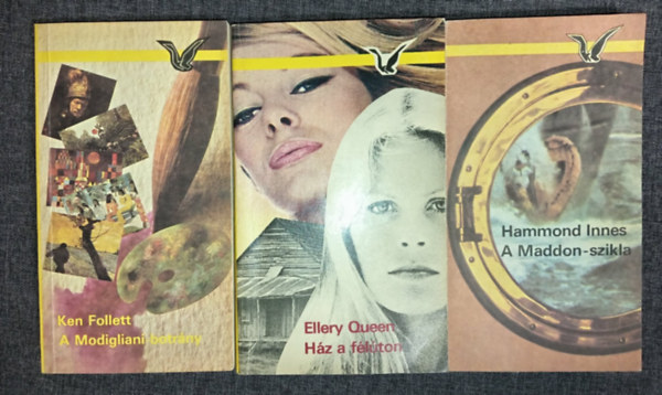 Ellery Queen, Hammond Innes Ken Follett - A modigliani-botr�ny + H�z f�l�ton + A Maddon-szikla (3db Albatrosz krimi)