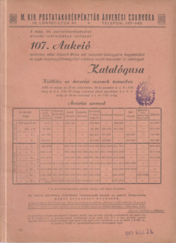 �rver�si Katal�gus (107. Aukci�) 1943