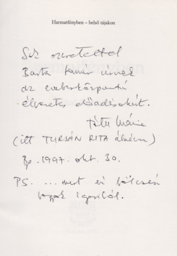 Turj�n Rita - Harmatf�nyben bels� t�jakon