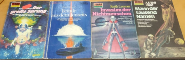 A. E. van Vogt, Keith Laumer Leigh Brackett - 4 db Terra Sci-Fi: Der Grosse Sprung (353); Feinde aus dem Jenseits ((168); Invasion der Nichtmenschen (187); Mann der tausend Namen (271)(4 kötet)