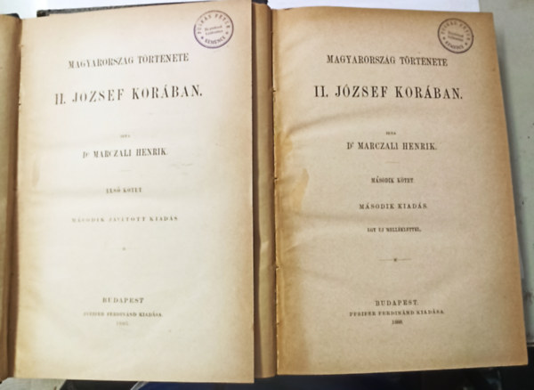 Dr. Marczali Henrik - Magyarorsz�g t�rt�nete II. J�zsef kor�ban I-II.