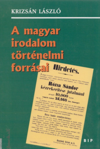 Krizsn Lszl - A magyar irodalom trtnelmi forrsai