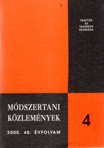 Dr. Szendrei János - Módszertani közlemények 2000. 40. évfolyam 4.