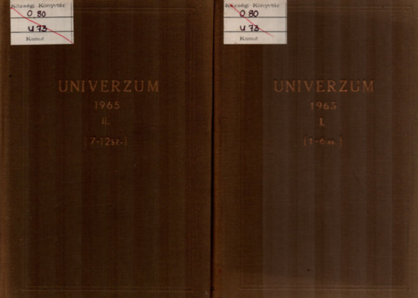 Dr. Rezs Margit, Nagy Ern Szkely Sndor - Univerzum folyirat 1965. 1-24. (teljes)