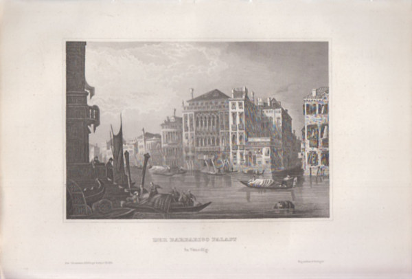 Der Barbarigo Palast (Barbarigo palota, Velence, Olaszorszg, Eurpa) (16x23,5 cm mret eredeti aclmetszet, 1856-bl)