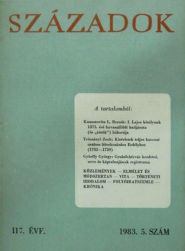 Szzadok - A Magyar Trtnelmi Trsulat kzlnye 117. vf., 1983. 5. szm