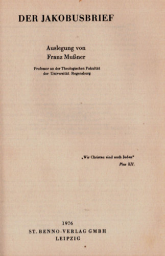 Franz Mussner - Der Jakobusbrief.