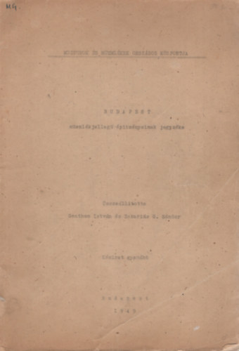 Genthon Istvn s Zakaris G.Sndor - Budapest memlkjelleg ptmnyeinek jegyzke