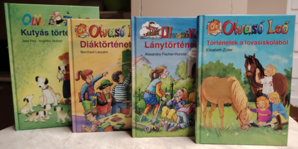 Elisabeth Zölle; Alexandra Fischer-Hunold; Bernhard Lassahn; Jana Frey -Angelika Stubner - 4 db könyv- (1)Kutyás történetek; (2)Diáktörténetek; (3)Lánytörténetek; (4)Történetek a lovasiskolából