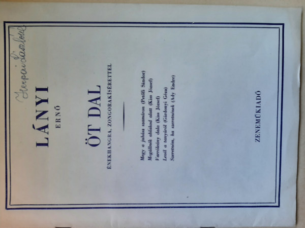 L�nyi Ern� - �t dal - �nekhangra, zongorak�s�rettel