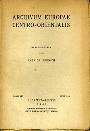 Emerich Lukinich - Archivum Europae centro-orientalis