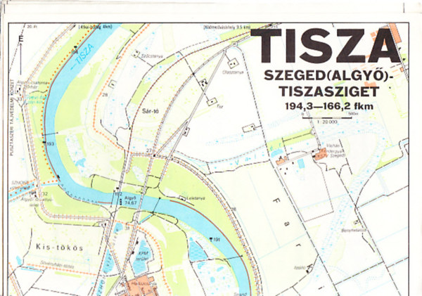 Tisza  - Szeged ( Algy�) Tiszasziget t�rk�p 1:20 000   ( 1982 )
