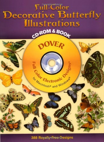 Full-Color Decorative Butterfly Illustrations CD-ROM and Book (Dover Electronic Clip Art)