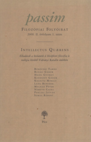 Passim (Filoz�fiai Foly�irat) 2000/II. �vfolyam 1. sz�m