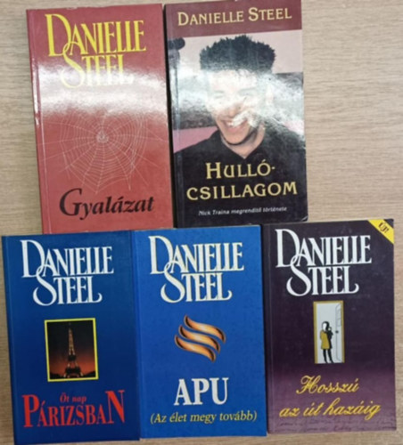 Danielle Steel - 5 db Danielle Steel romantikus regny: Hullcsillagom - Gyalzat - t nap Prizsban - Apu - Hossz az t hazig