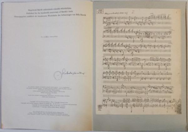 Sonata Zongoraszonáta - aláírt - 1926 Piano solo ( magya-német kéziratról készült)