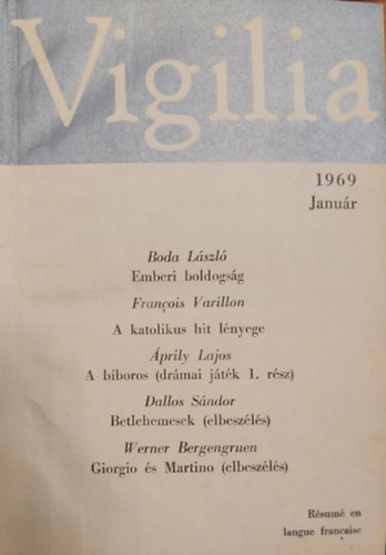 Mihelics Vid szerk. - Vigilia XXXIV. vfolyam 1969
