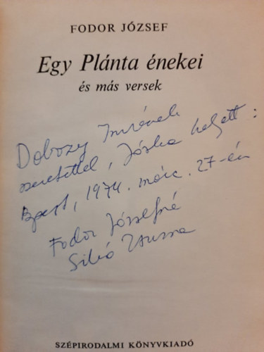 Fodor József - Egy Plánta énekei és más versek
