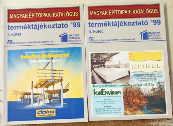 Dr.  Hamvay Pter (Fszerk.) - Termktjkoztat '99 I-II ktet - Magyar ptipari katalgus