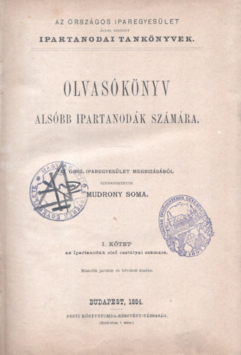 Mudrony Soma - Olvas�k�nyv als�bb ipartanod�k sz�m�ra