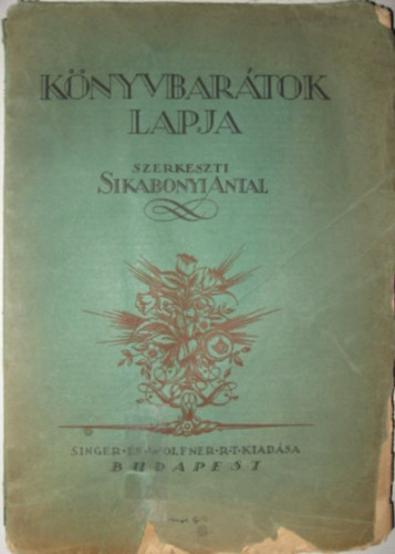 Sikabonyi Antal - Knyvbartok lapja 1927. I. vf. 1. szm