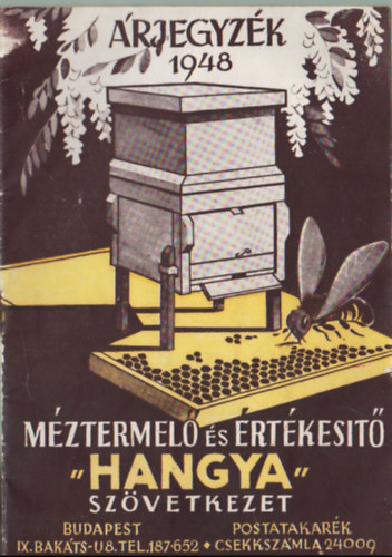 Méztermelő és értékesítő "Hangya" Szövetkezet-árjegyzék 1948