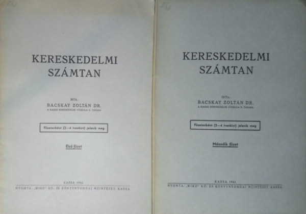 Dr. Bacskay Zoltn - Kereskedelmi szmtan I-II. fzet
