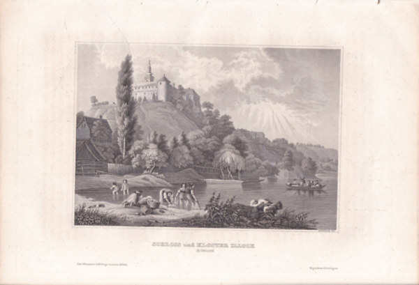 Schloss und Kloster Illock (jlak vra, jlak, Szermsg, Horvtorszg, Eurpa) (16x23,5 cm mret eredeti aclmetszet, 1856-bl)