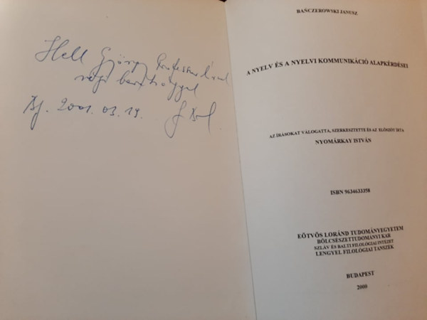 Banczerowski Janusz - A nyelv �s a nyelvi kommunik�ci� alapk�rd�sei